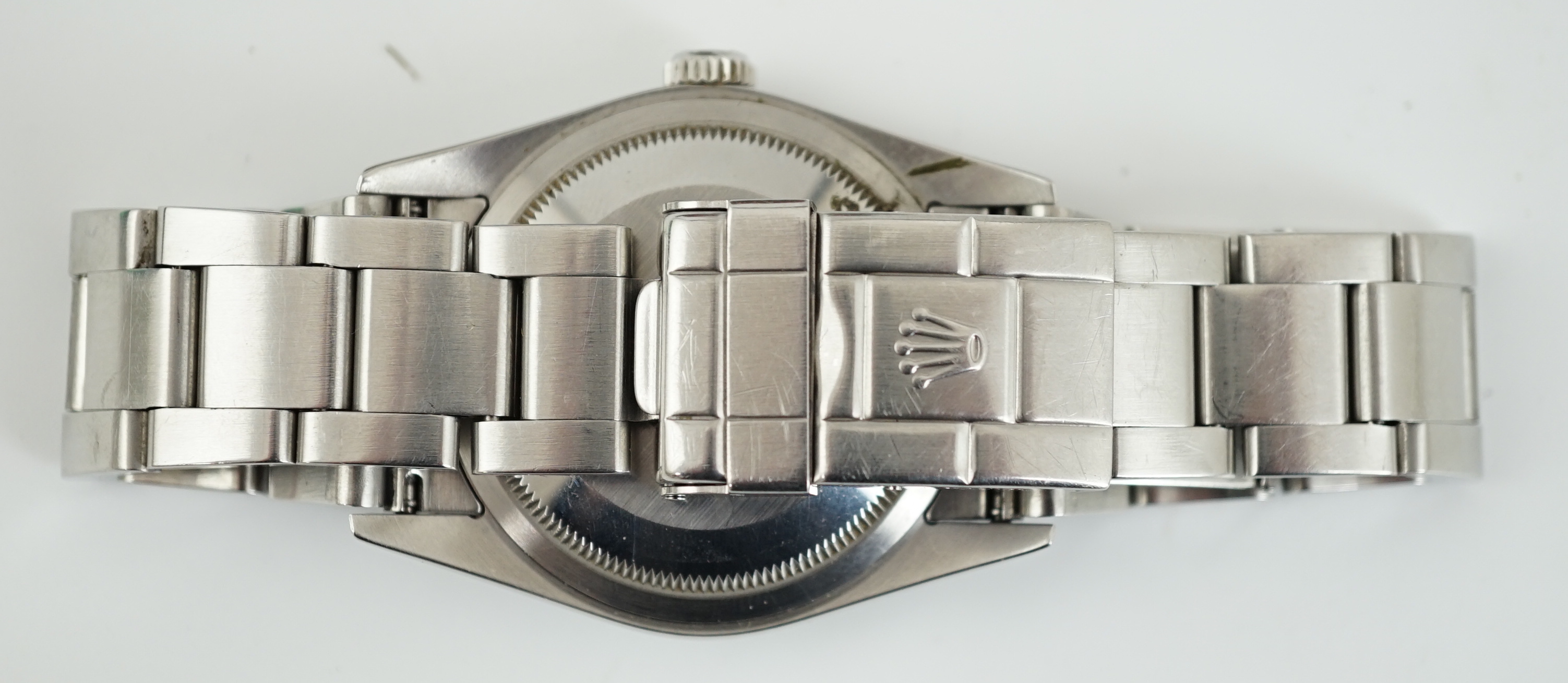 A gentleman's 2004 stainless steel Rolex Oyster Perpetual Explorer wrist watch